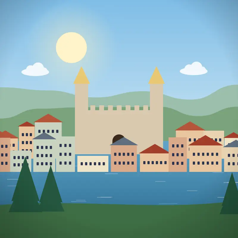 Český Krumlov, Tšekki – Reissaajat.fi:n kuvitus